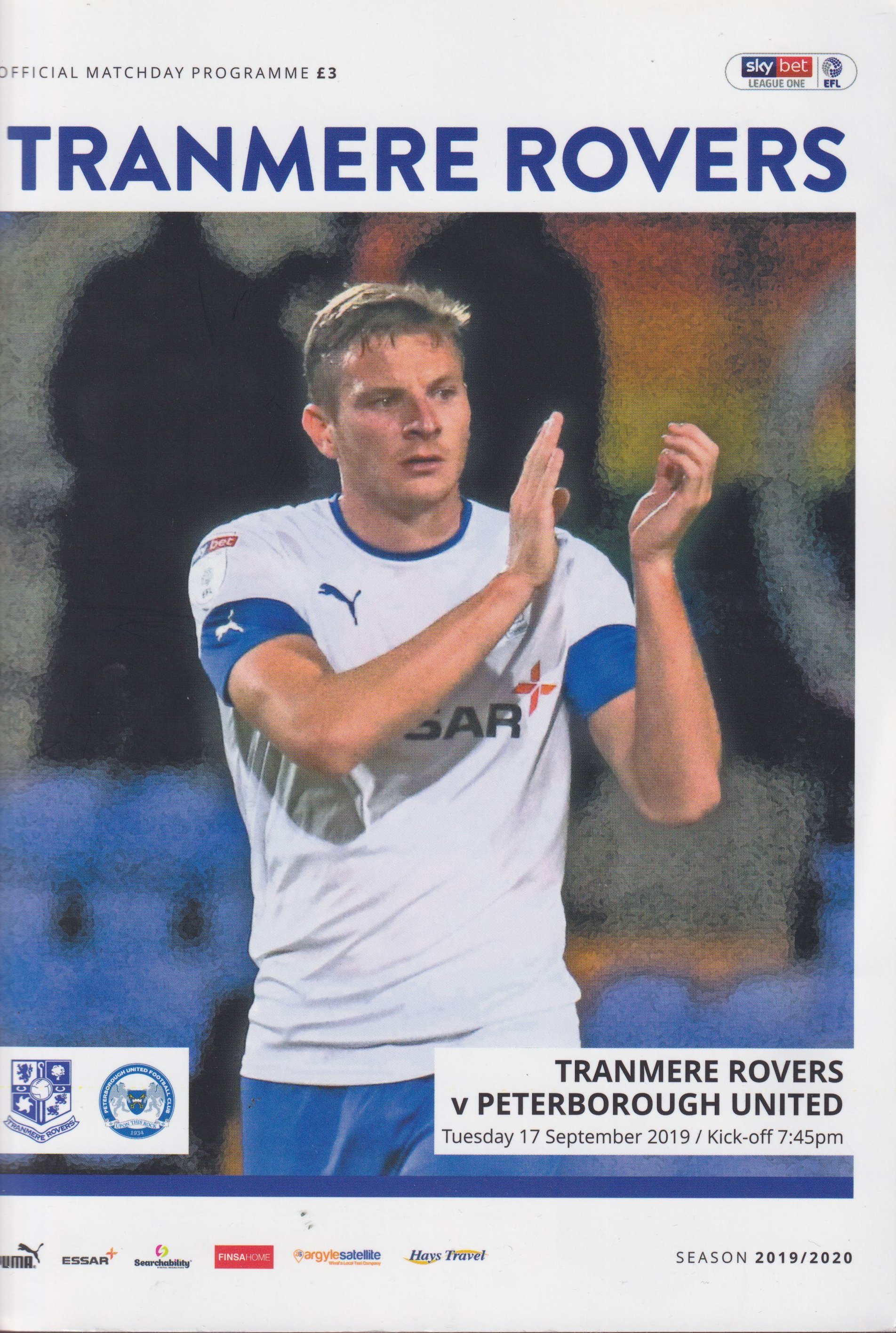 Tranmere Rovers v Peterborough United match programme